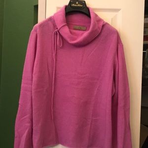 Lightweight cashmere sweater cowl neck.